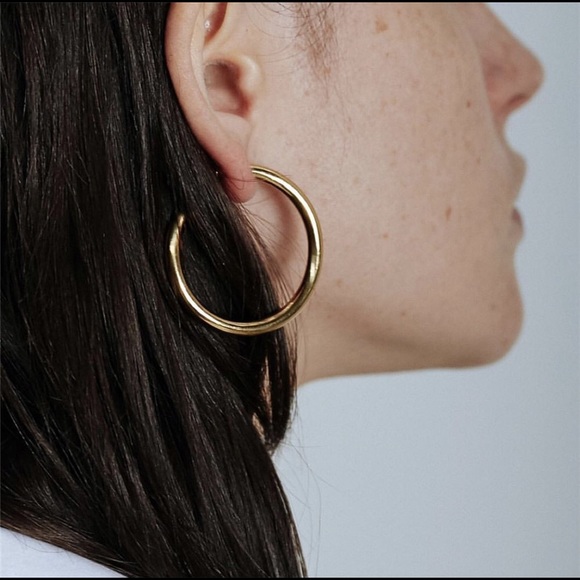 Jewelry - Insta Style Gold Plated Hollow Hoop Earrings
